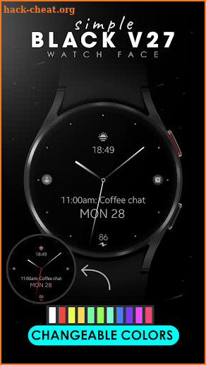 Minimal Black v27 watch face screenshot