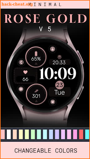 Minimal Rose Gold 5 Watch Face screenshot