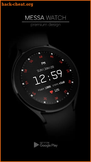 Minimal Watch Face Black X screenshot