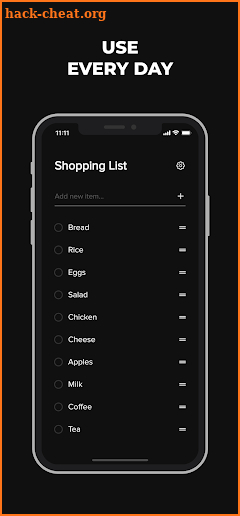 Minimalist Shopping List screenshot