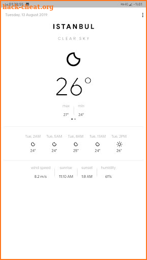 Minimalist Weather PRO - Simple, Elegant, Clean screenshot