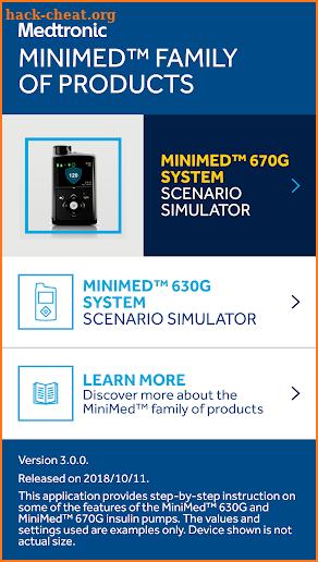 MiniMed™ 670G System Simulator screenshot