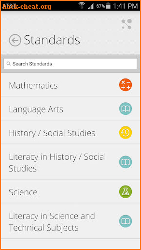 Minnesota Academic Standards screenshot