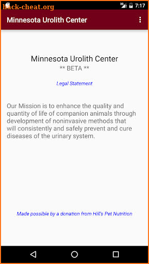 Minnesota Urolith Center screenshot