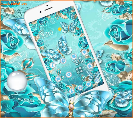 Mint butterfly Rose Theme screenshot