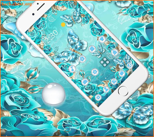 Mint butterfly Rose Theme screenshot