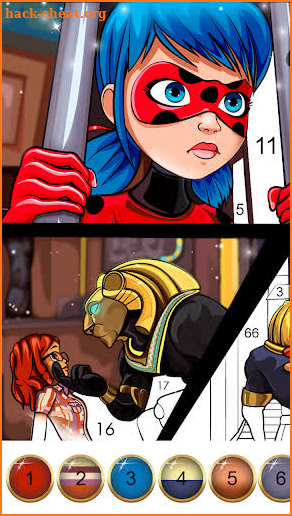 Miraculous Ladybug & Cat Noir. Color by number screenshot