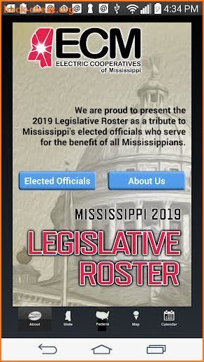 Mississippi 2020 Legislative Roster screenshot