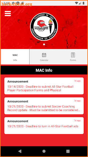 Mississippi Association of Coaches screenshot