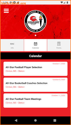 Mississippi Association of Coaches screenshot