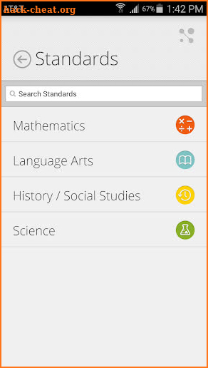 Missouri Learning Standards screenshot