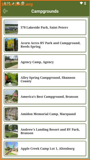 Missouri State RV Parks & Camp screenshot