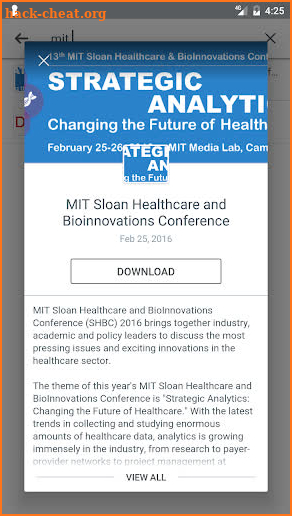 MIT Sloan Events screenshot