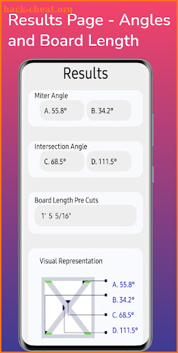Miter Angle: Angle Calculator screenshot