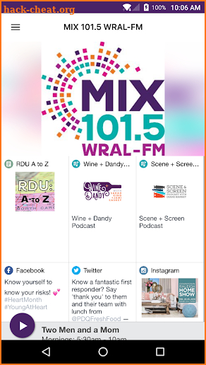 MIX 101.5 WRAL-FM screenshot