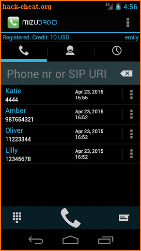 MizuDroid SIP VOIP Softphone screenshot