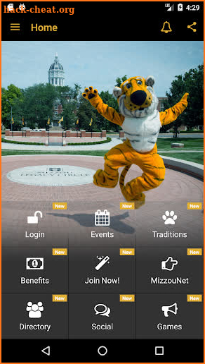 Mizzou Alumni Association screenshot