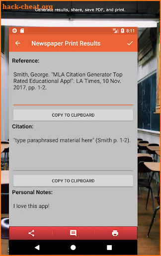 MLA Citation Generator screenshot