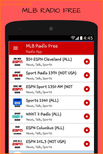 MLB Radio Free screenshot