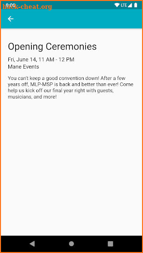 MLP-MSP Convention Schedule screenshot