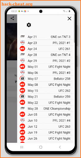 MMA Fight Cards screenshot