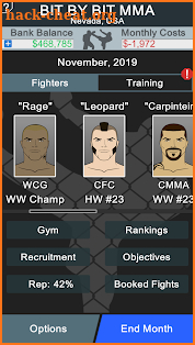 MMA Manager screenshot