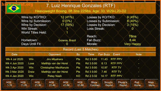 MMA Manager Game screenshot