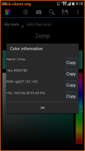 MMCTC... Color name picker screenshot