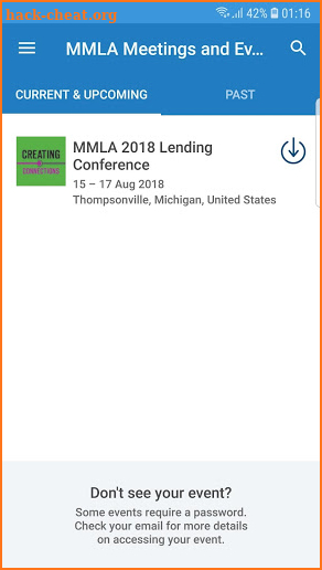 MMLA Meetings and Events screenshot