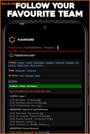 Mobi FlashScore: Score Live sp screenshot