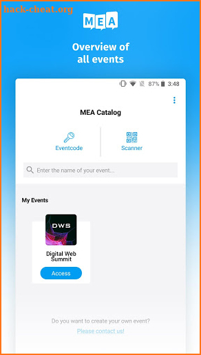 Mobile Event App screenshot