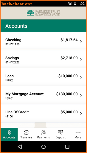 Mobile Express Banking screenshot