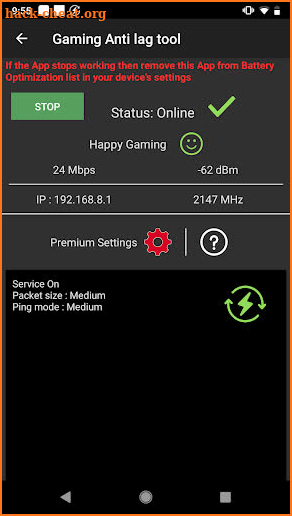 Mobile Gaming Ping PRO screenshot
