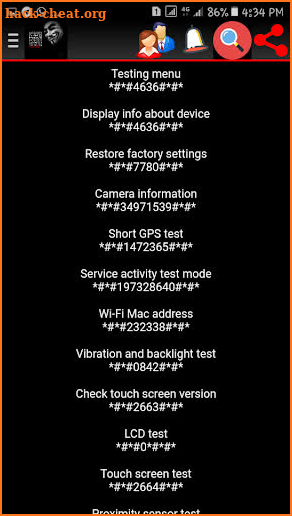 Mobile Hack Codes screenshot