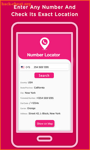 Mobile number locator, call number location screenshot