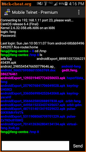 Mobile Telnet(Premium Version) screenshot