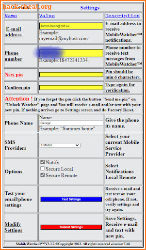 MobileWatcher2™ screenshot