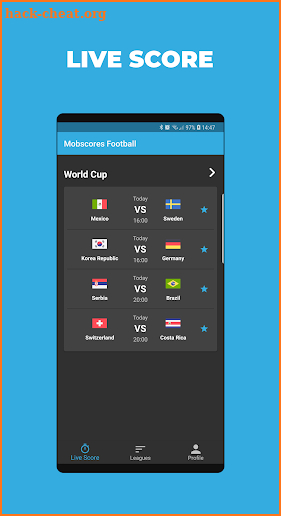 MobScores - Soccer Live Scores screenshot