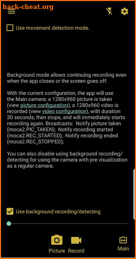 MoCa2 FREE - Motion Detection Camera and Dashcam screenshot