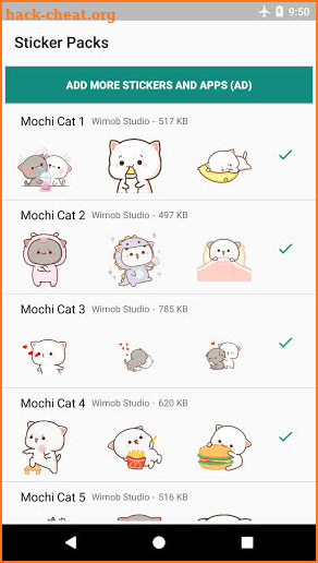 Mochi Mochi Peach Cat Stickers  for WAStickerApps screenshot