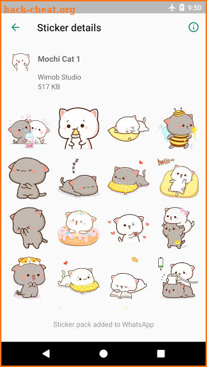 Mochi Mochi Peach Cat Stickers  for WAStickerApps screenshot