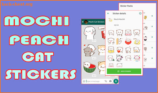 Mochi Peach Cat Stickers for WAStickerApps😍 screenshot
