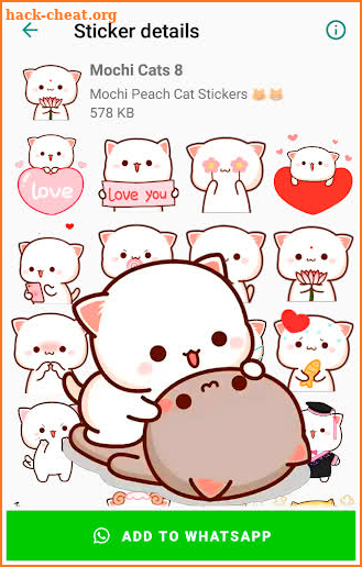 Mochi Peach Cat Stickers for WhatsApp screenshot
