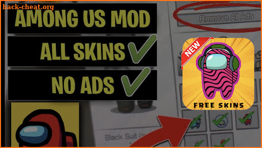 Mod for among us, Free skins menu(guide) screenshot