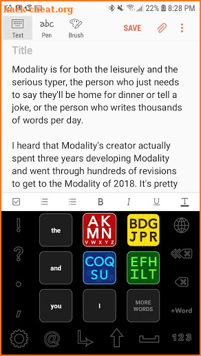 Modality Keyboard 2.0 screenshot