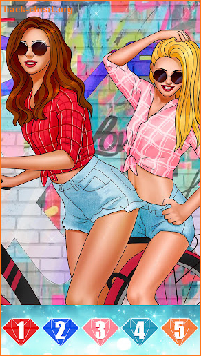 Model Coloring Offline, Cool Girls Paint by Number screenshot