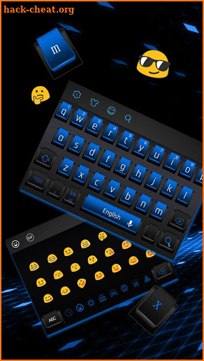 Modern Black Blue Keyboard screenshot