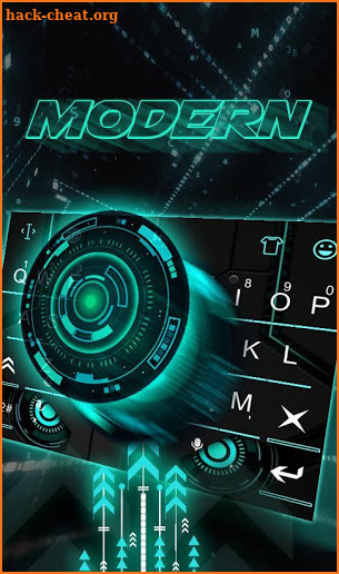 Modern Blue Tech Keyboard Theme screenshot