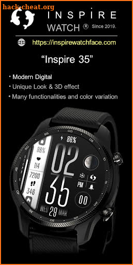 Modern Digital Watch Face IN35 screenshot
