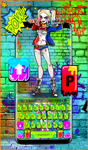 Modern Joker Girl Graffiti Keyboard screenshot
